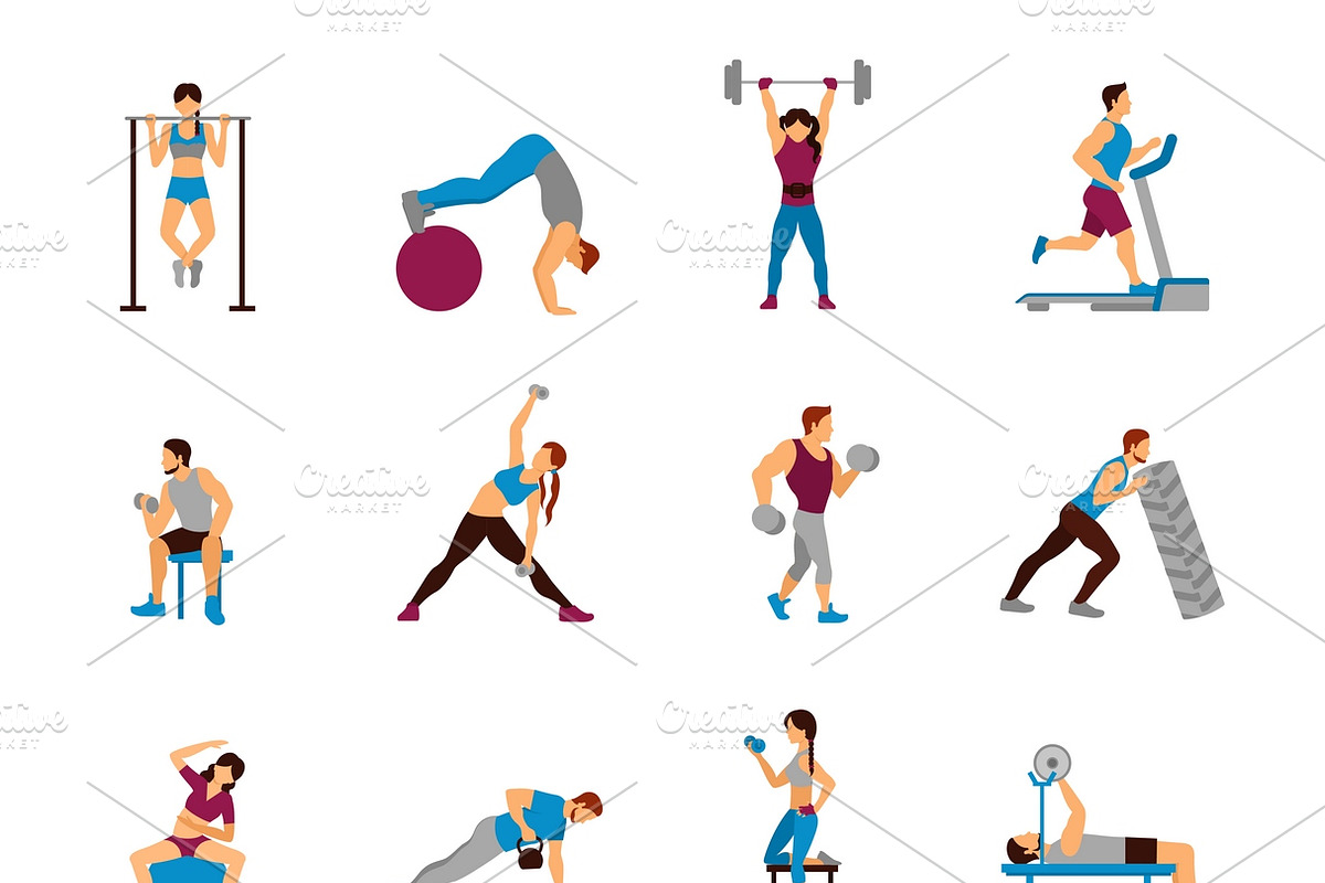 Strength training workout set in Icons - product preview 8