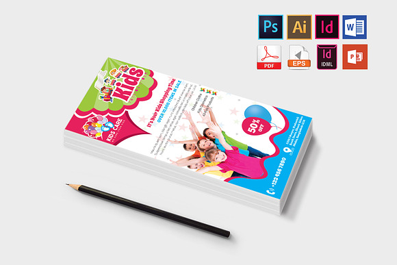 Rack Card | Kids Fashion DL Flyer v2 in Flyer Templates - product preview 2