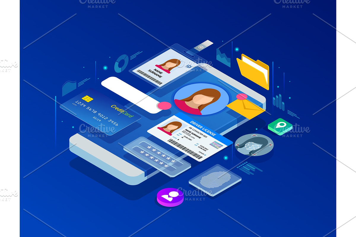 Isometric Personal Data Information in Illustrations - product preview 8