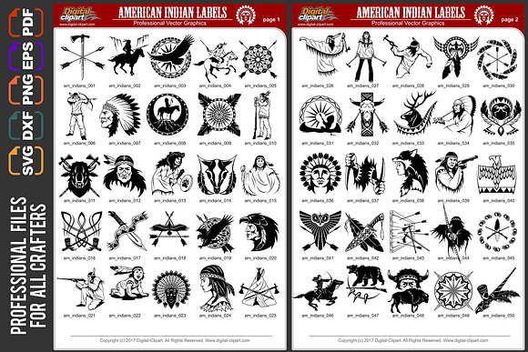 Set of wild west american indian in Illustrations - product preview 1