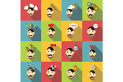 Stress situations icons set, flat