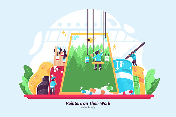 Painters Work - Vector Illustration