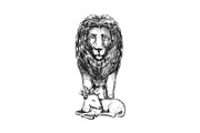 Lion Guarding Lamb Tattoo