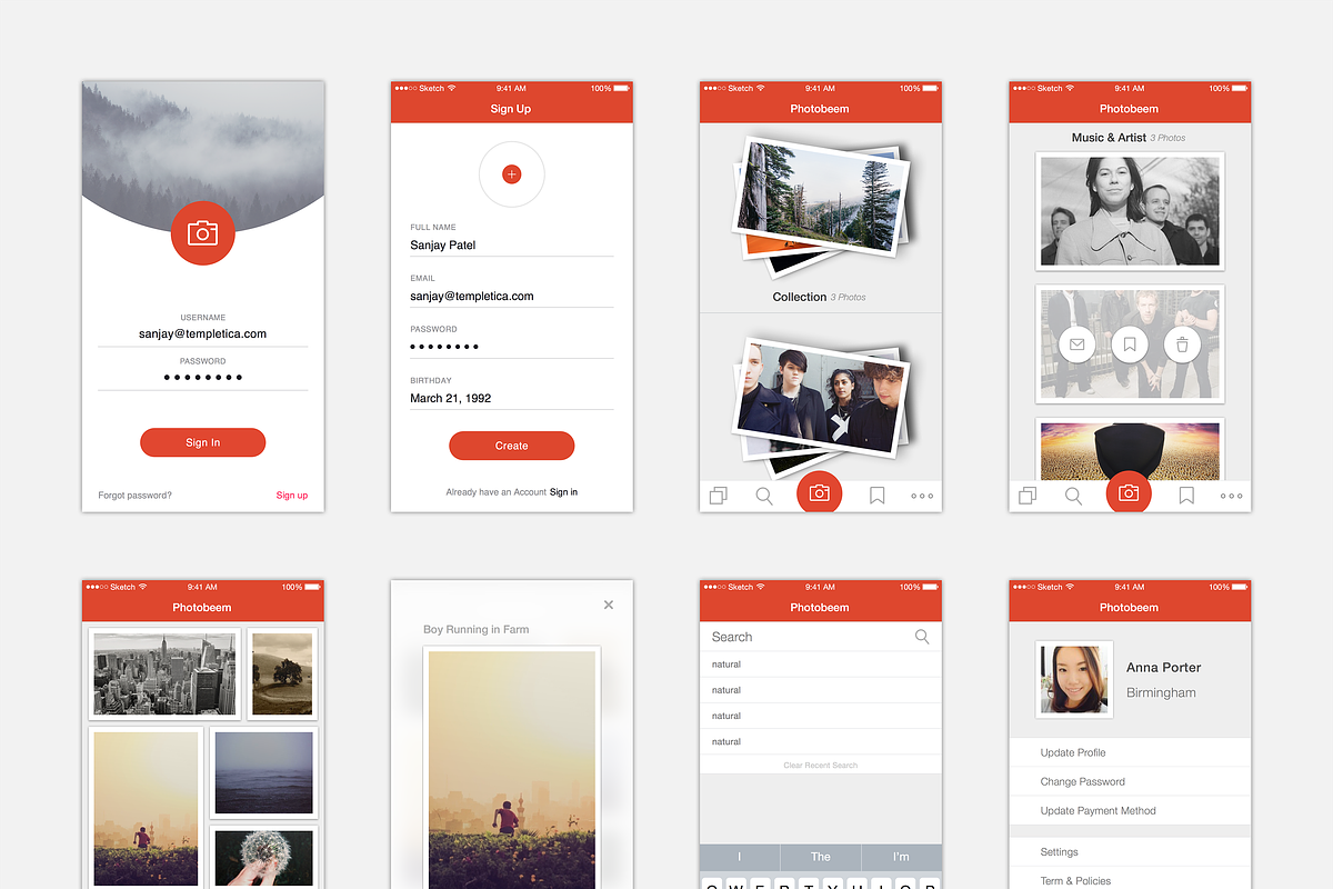 Photo Collection iOS UI Kit-Sketch3 in UI Kits and Libraries - product preview 8