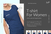 Women T-Shirt Mockups Set FREE DEMO