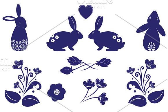 Floral & Rabbit Graphics Collection in Illustrations - product preview 6