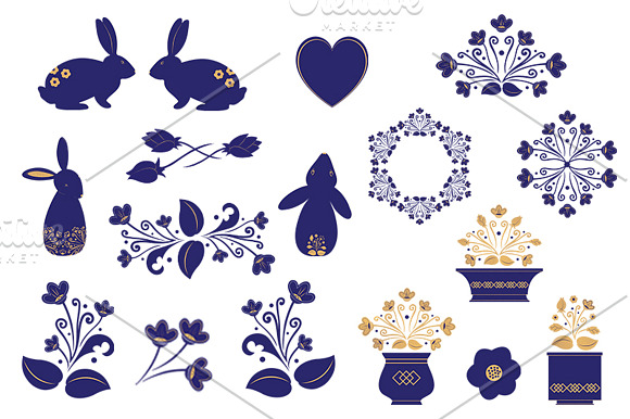 Floral & Rabbit Graphics Collection in Illustrations - product preview 10