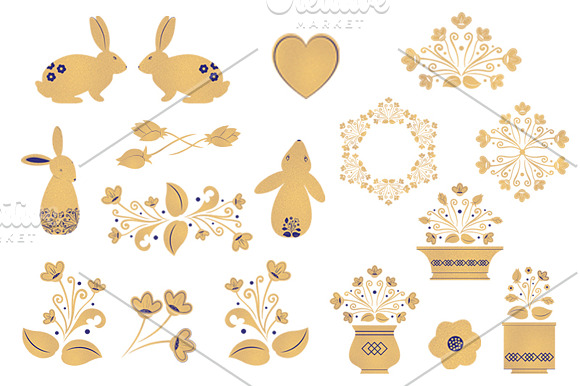 Floral & Rabbit Graphics Collection in Illustrations - product preview 11