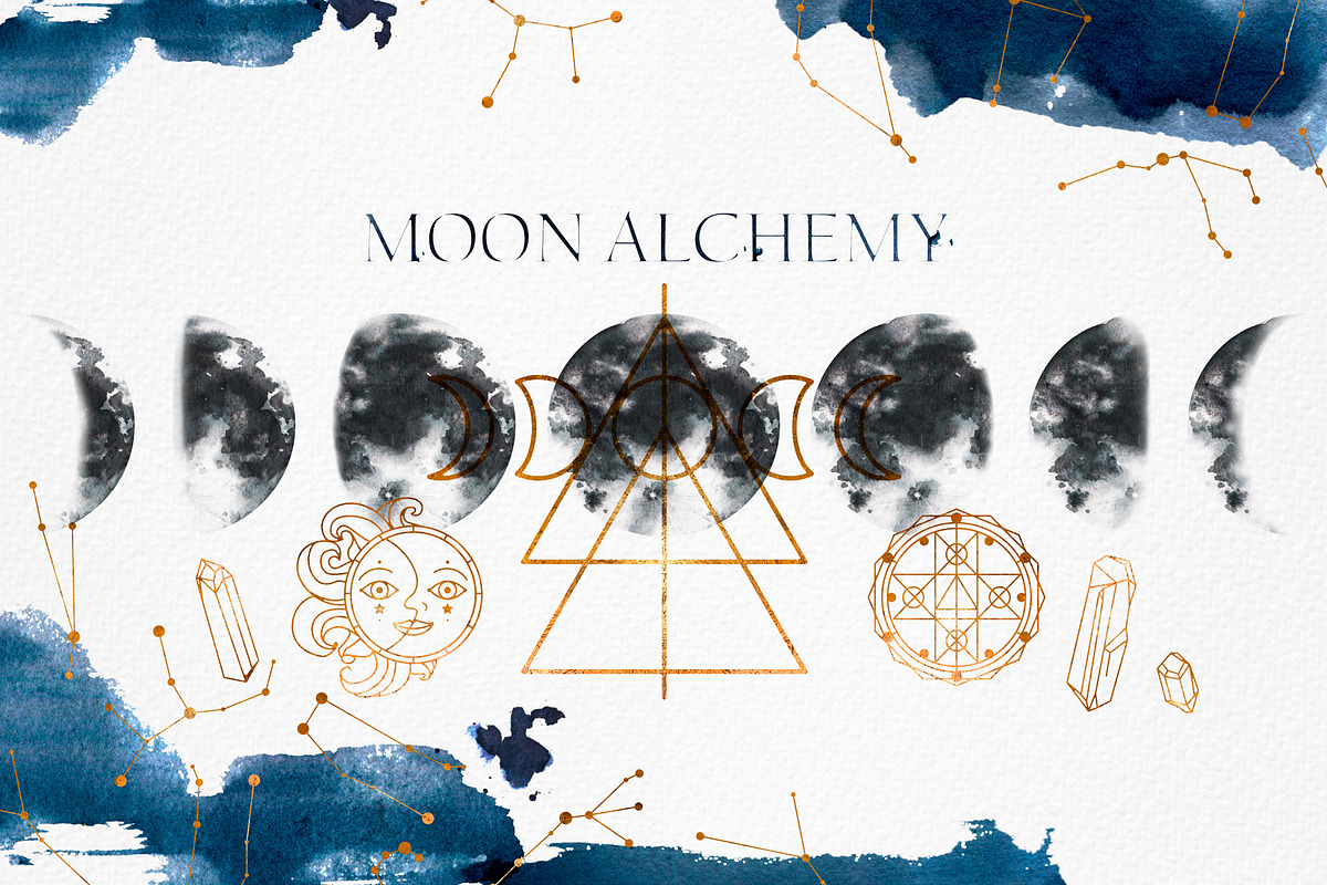 ☆MOON ALCHEMY☆ Watercolor collection in Illustrations - product preview 8
