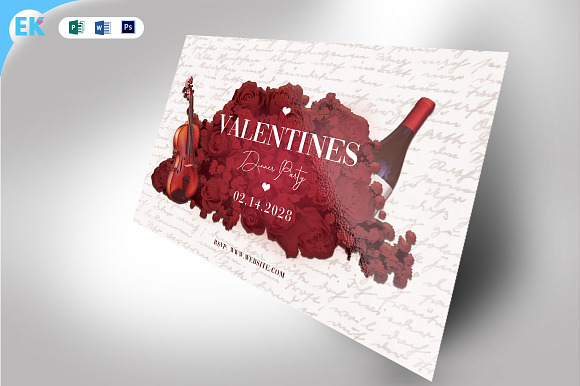Valentines Day Dinner Invitation in Card Templates - product preview 1
