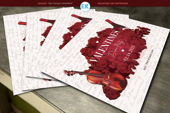 Valentines Day Dinner Invitation in Card Templates - product preview 3