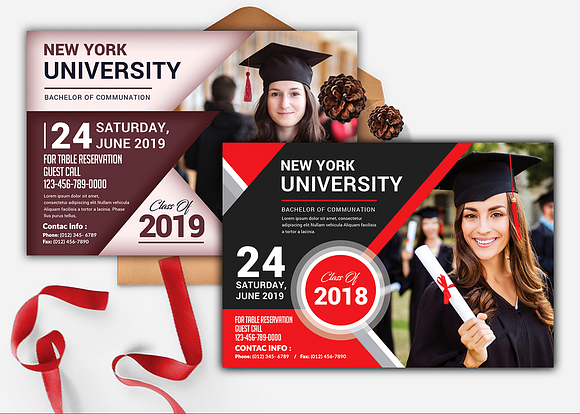 Graduation Invitation in Postcard Templates - product preview 1