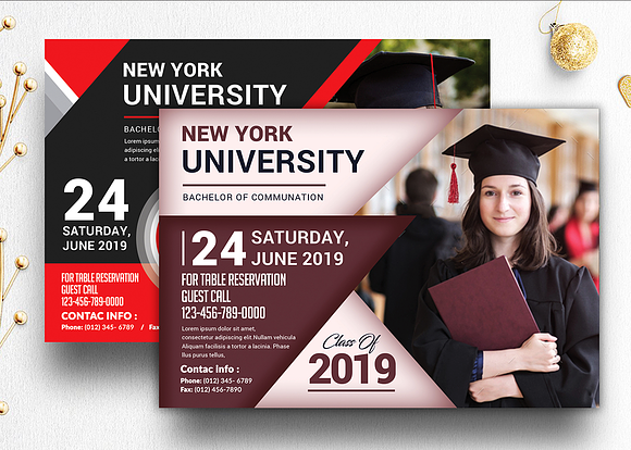 Graduation Invitation in Postcard Templates - product preview 2