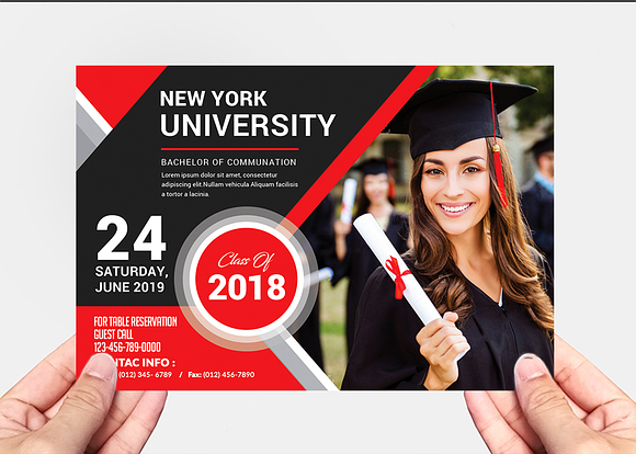 Graduation Invitation in Postcard Templates - product preview 3