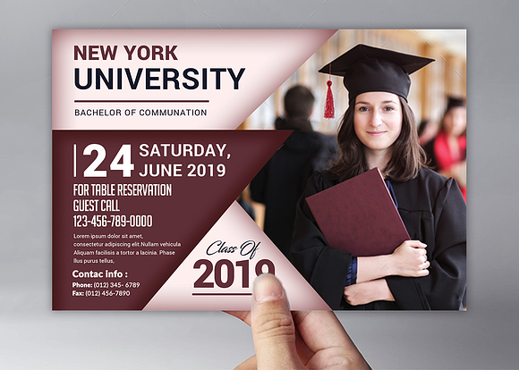 Graduation Invitation in Postcard Templates - product preview 4
