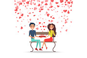 Valentine Couple with Present on
