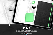 Digital Planner: Blank Monthly Mint