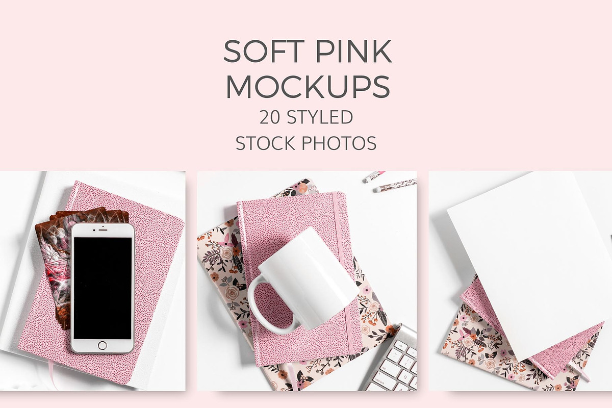 Soft Pink Mockups (20 Images) in Mobile & Web Mockups - product preview 8