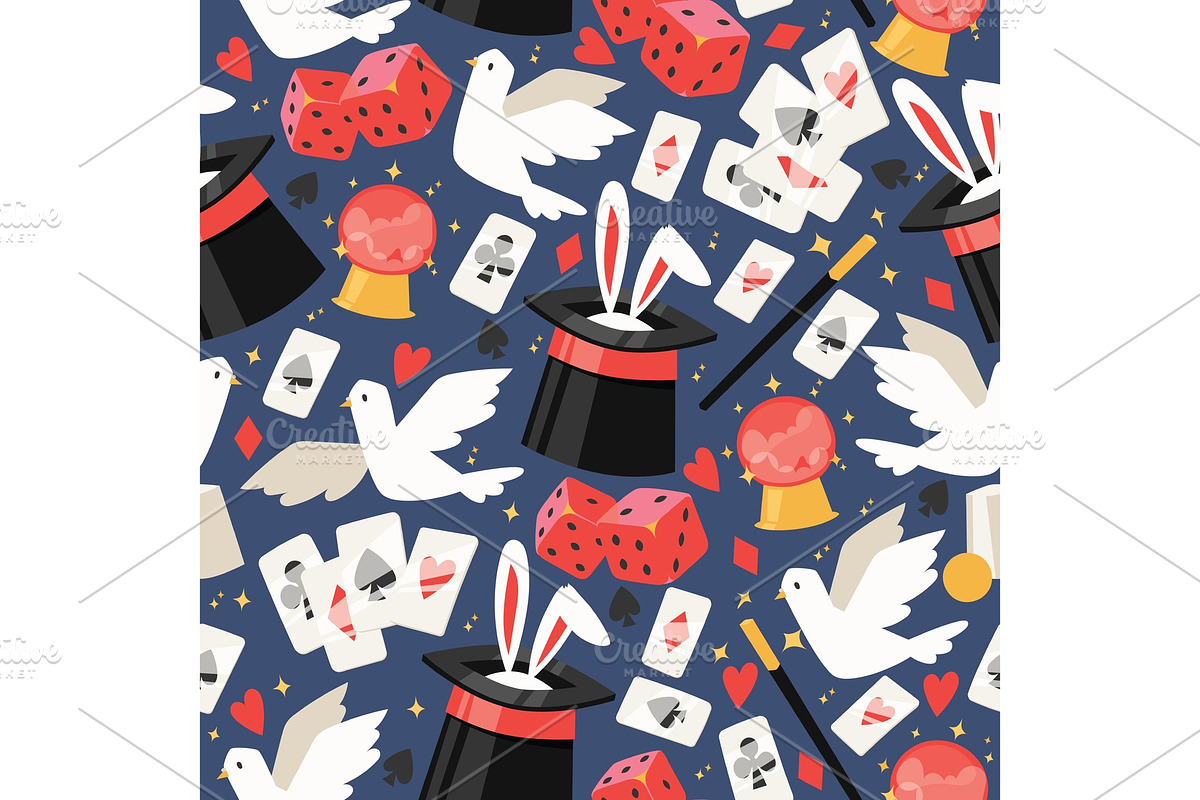 Magician vector seamless pattern in Illustrations - product preview 8