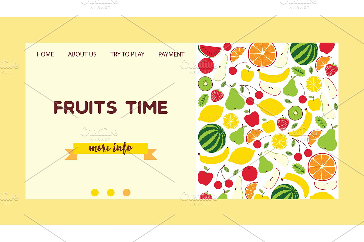 Fruit pattern vector landing page in Illustrations - product preview 8