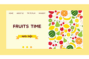 Fruit pattern vector landing page