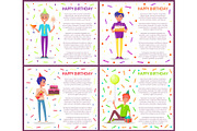 Birthday Greeting Poster with Men