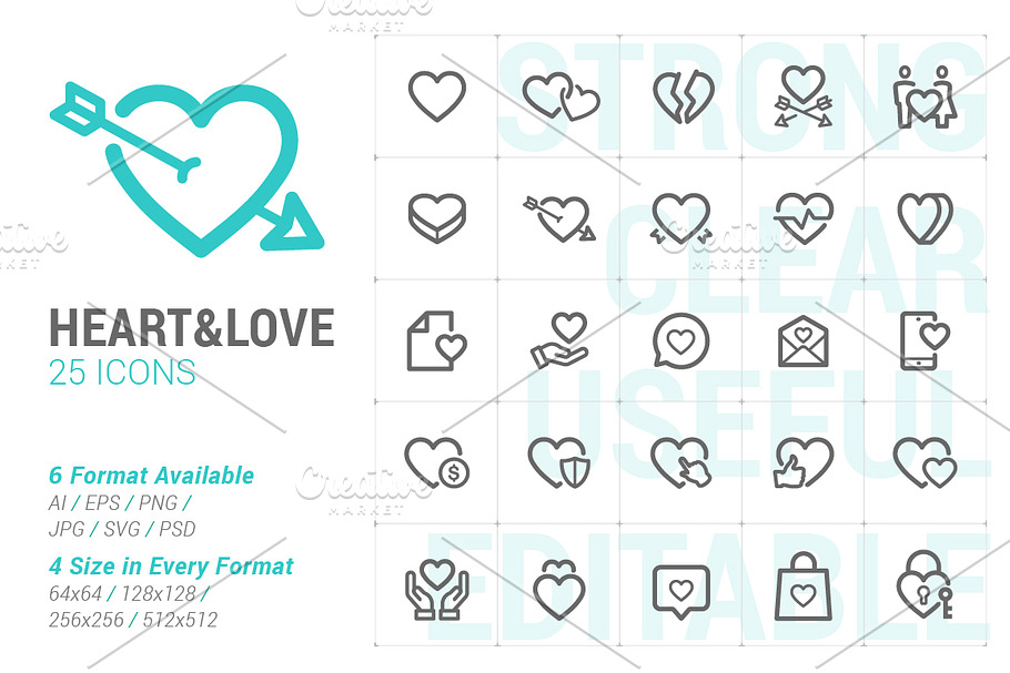 Heart & Love Mini Icon in Heart Icons - product preview 8