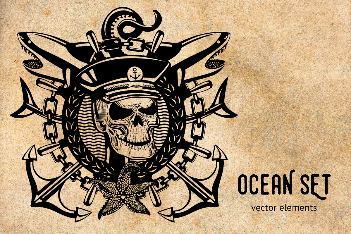 Vintage Nautical Elements in Illustrations - product preview 8
