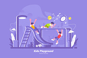 Kids Playground -Vector Illustration