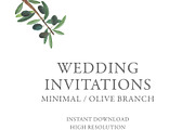 Olive wedding invitation