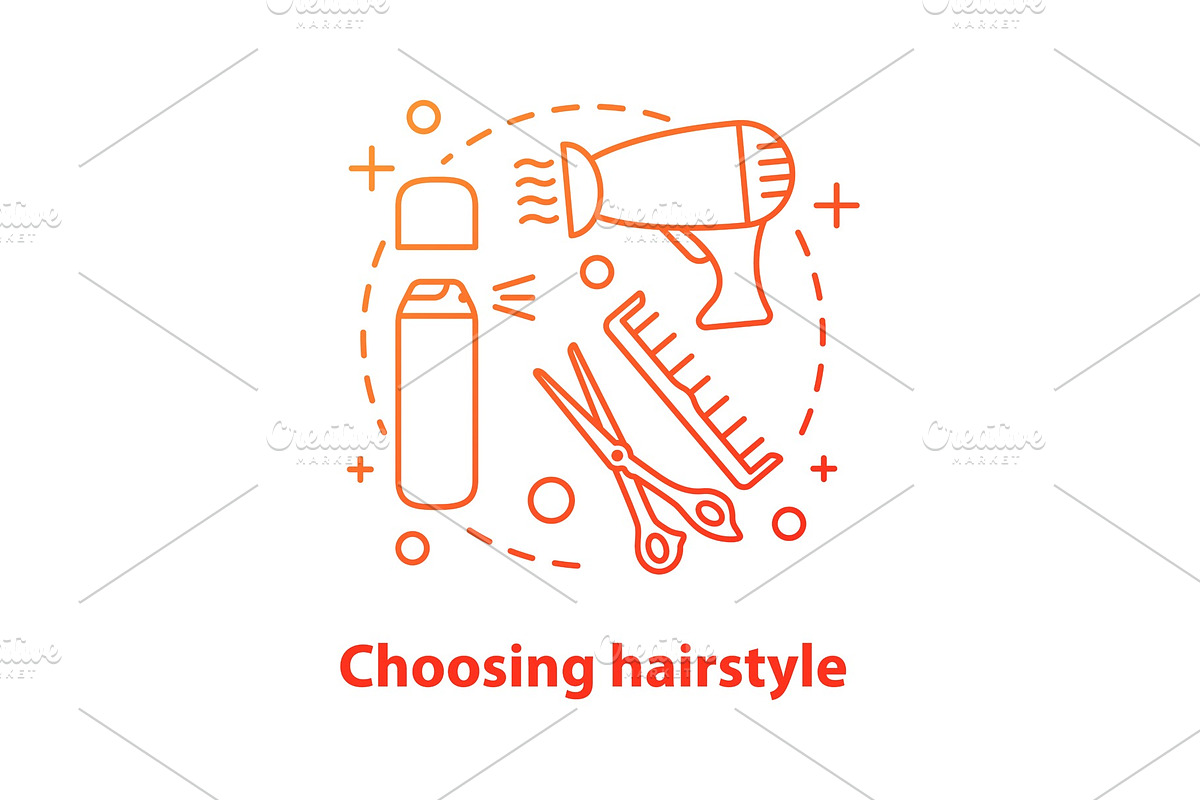 Choosing hairstyle concept icon in Icons - product preview 8