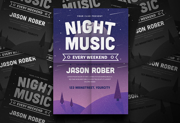Night Music Flyer in Flyer Templates - product preview 3