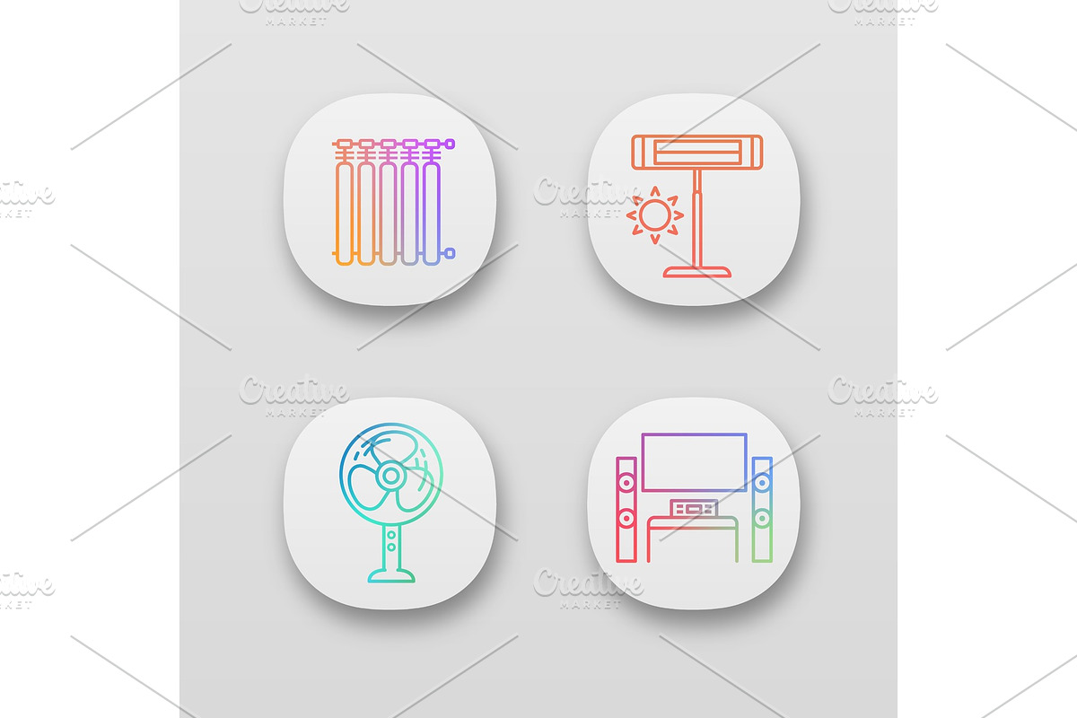 Household appliance app icons set in Icons - product preview 8