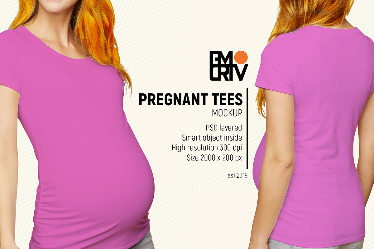 Pregnant Tees Mockup in Product Mockups - product preview 8