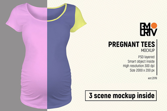 Pregnant Tees Mockup in Product Mockups - product preview 1