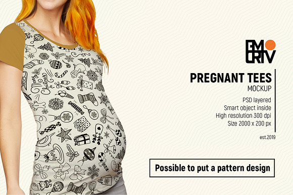 Pregnant Tees Mockup in Product Mockups - product preview 2