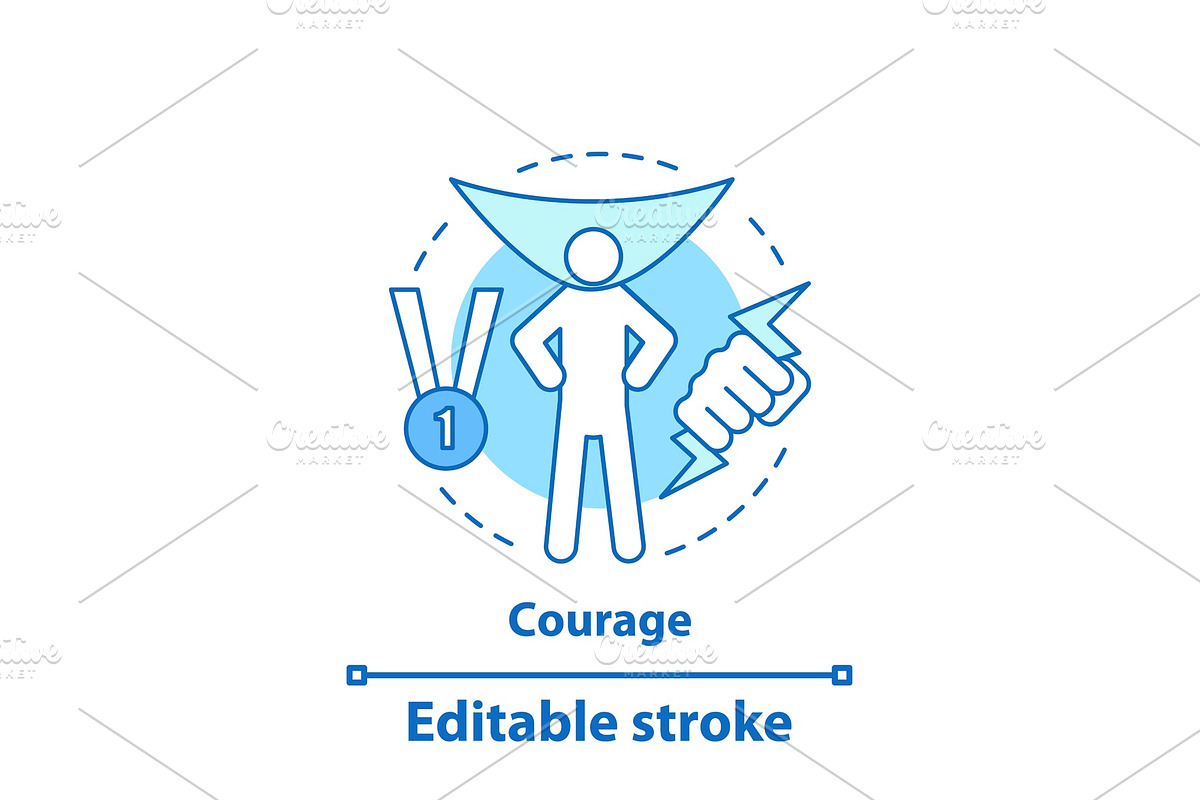 Courage concept icon in Icons - product preview 8