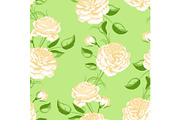 Seamless pattern with yellow roses