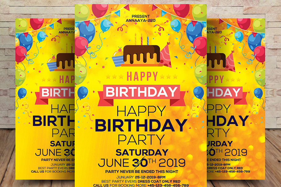 Birthday Party Flyer Template in Flyer Templates - product preview 8