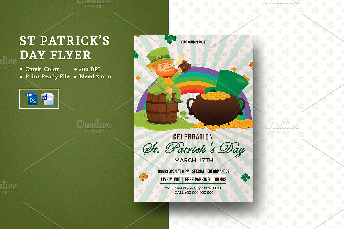 St. Patrick’s Day Party Flyer - V967 in Flyer Templates - product preview 8