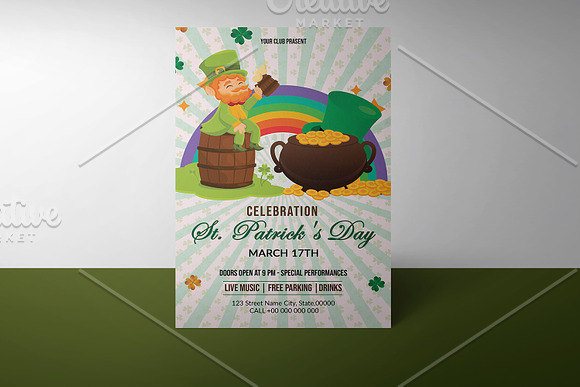 St. Patrick’s Day Party Flyer - V967 in Flyer Templates - product preview 3