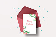 Happy birthday card with flowers