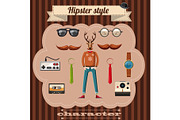 Hipster style attributes concept