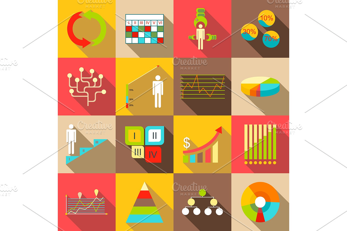 Infographic symbols parts icons set in Illustrations - product preview 8