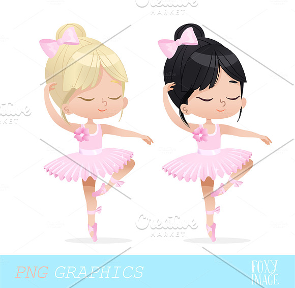 Ballerinas In Pink (PNG) in Illustrations - product preview 1