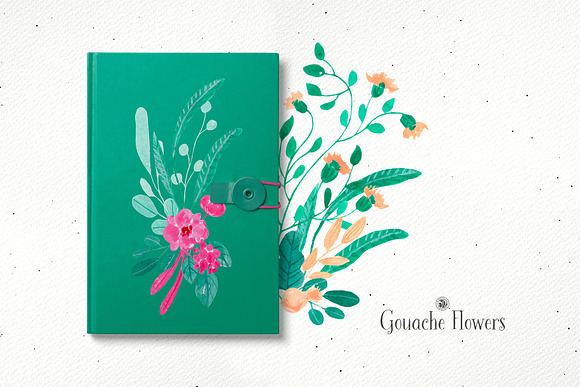 Gouache Flowers in Illustrations - product preview 5