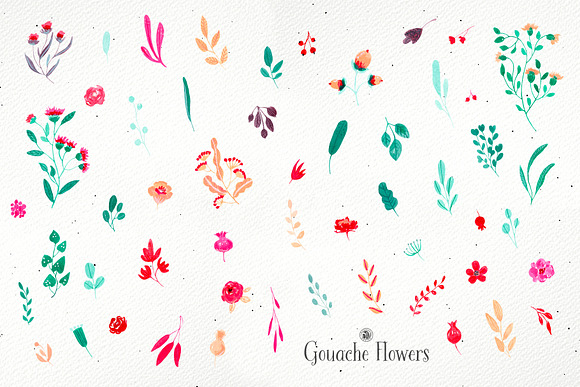 Gouache Flowers in Illustrations - product preview 6