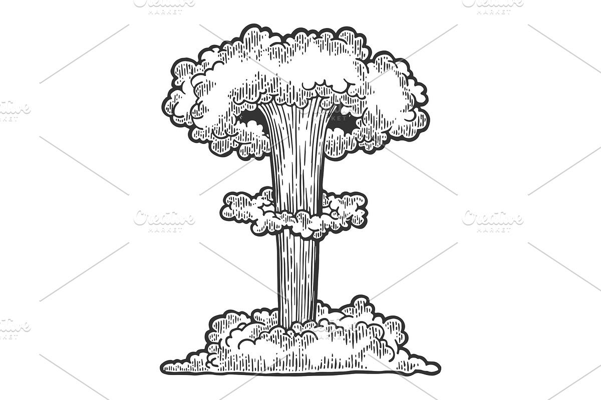 Nuclear bomb explosion engraving in Illustrations - product preview 8