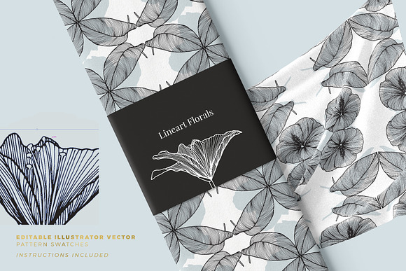 Lineart Floral Patterns & Elements in Patterns - product preview 2