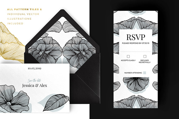 Lineart Floral Patterns & Elements in Patterns - product preview 3